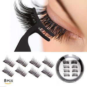 8 PCS Reusable Magnetic False Eyelashes-Ultra Thin 0.2mm Professional,3D Fiber Fake Lashes Extension for Natural Look